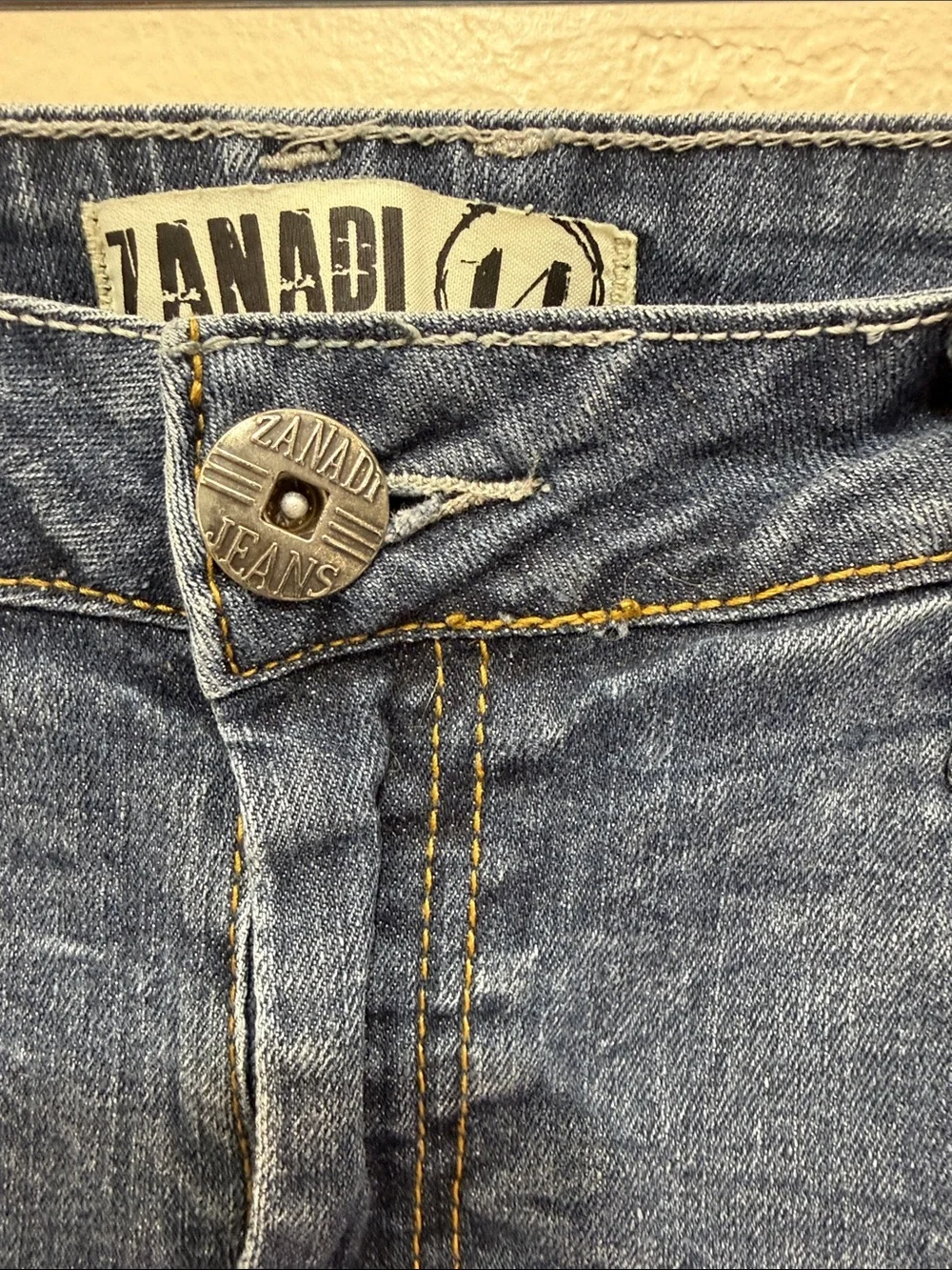 Zanadi Distressed Blue Jean Shorts Jorts 14 Long line Y2K Streetwear